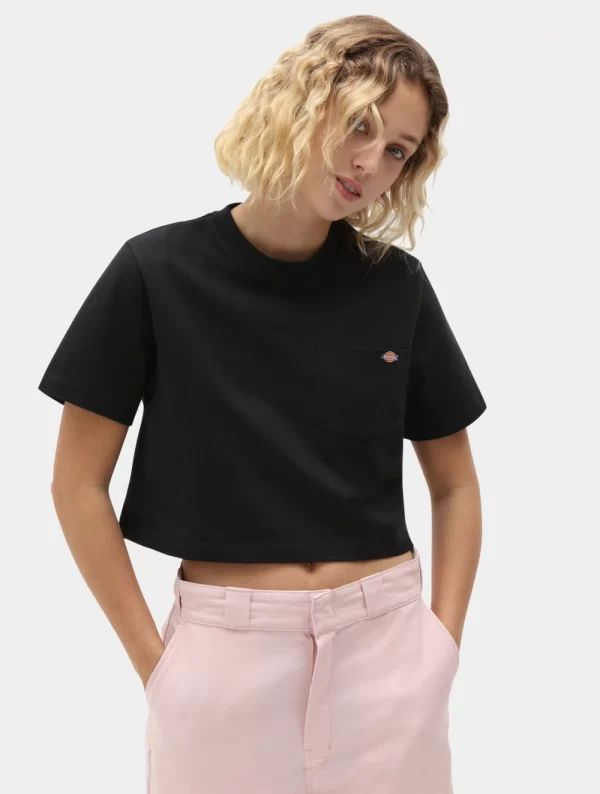 DICKIES - חולצת טי קצרה PORTERDALE CROP – D0A4XDEBLK – black – 1