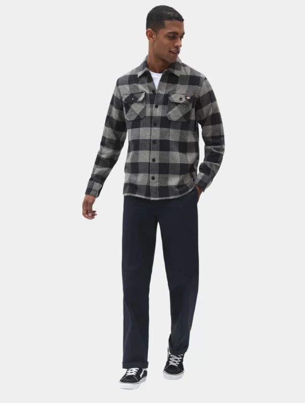 DICKIES - חולצה UNISEX שרוול ארוך NEW SACRAMENTO – D0A4XDZGYM – grey-melange – 5