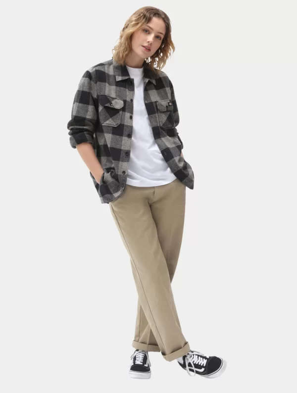 DICKIES - חולצה UNISEX שרוול ארוך NEW SACRAMENTO – D0A4XDZGYM – grey-melange – 6