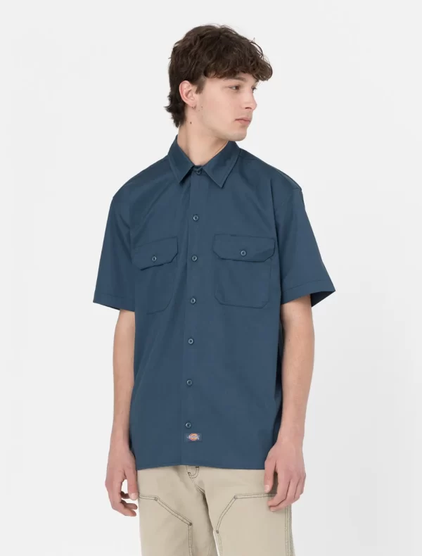 DICKIES - חולצת עבודה שרוול קצר REC – D0A4XK7AF0 – air-force-blue – 1