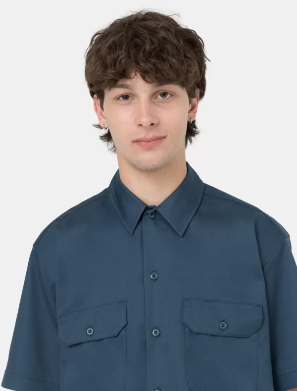 DICKIES - חולצת עבודה שרוול קצר REC – D0A4XK7AF0 – air-force-blue – 3