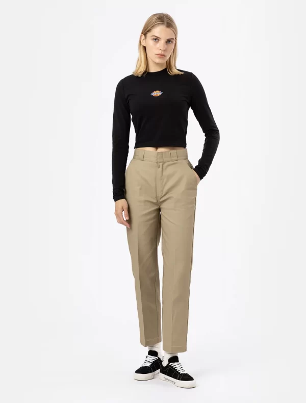 DICKIES - מכנסיים ארוכים PHOENIX CROPPED REC – D0A4Y5AKHK – khaki – 2