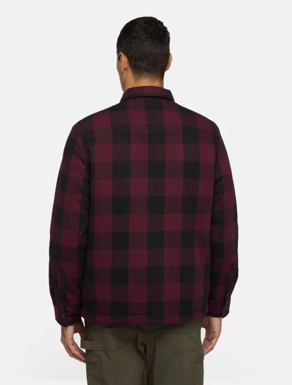 DICKIES - חולצה מכופתרת ארוכה LINED SACRAMENTO – D0A4XGRMR0 – maroon – 1