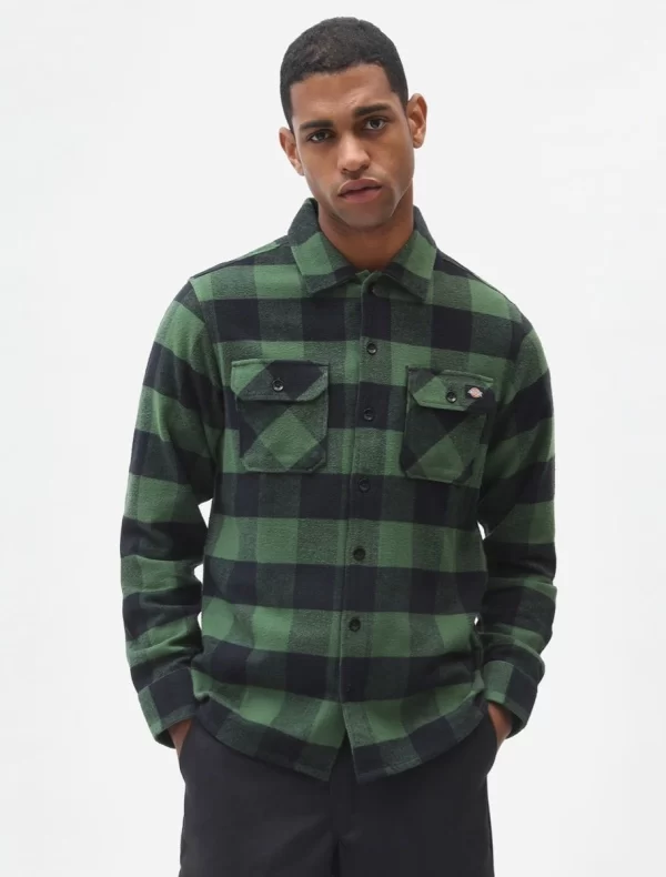DICKIES - חולצה UNISEX שרוול ארוך NEW SACRAMENTO – D0A4XDZPG0 – pine-green – 1