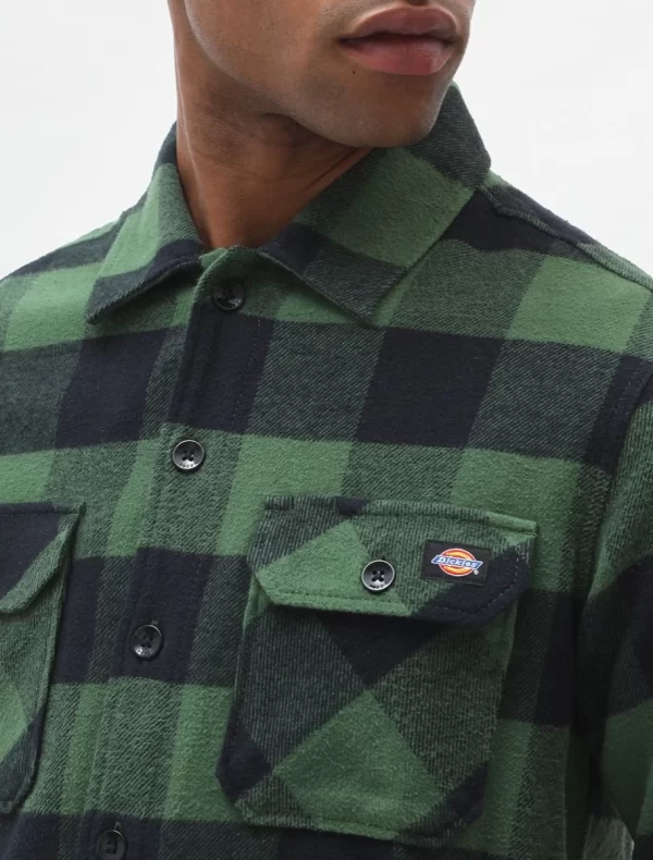 DICKIES - חולצה UNISEX שרוול ארוך NEW SACRAMENTO – D0A4XDZPG0 – pine-green – 2
