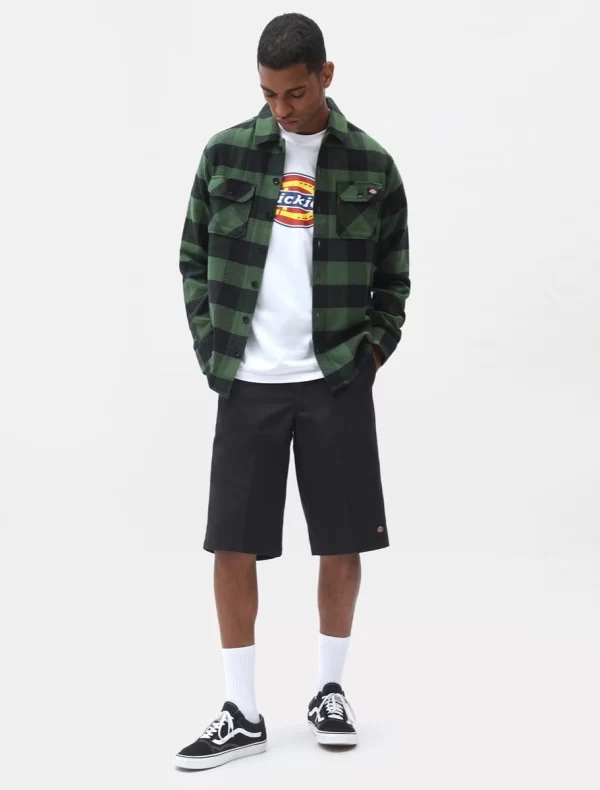 DICKIES - חולצה UNISEX שרוול ארוך NEW SACRAMENTO – D0A4XDZPG0 – pine-green – 3