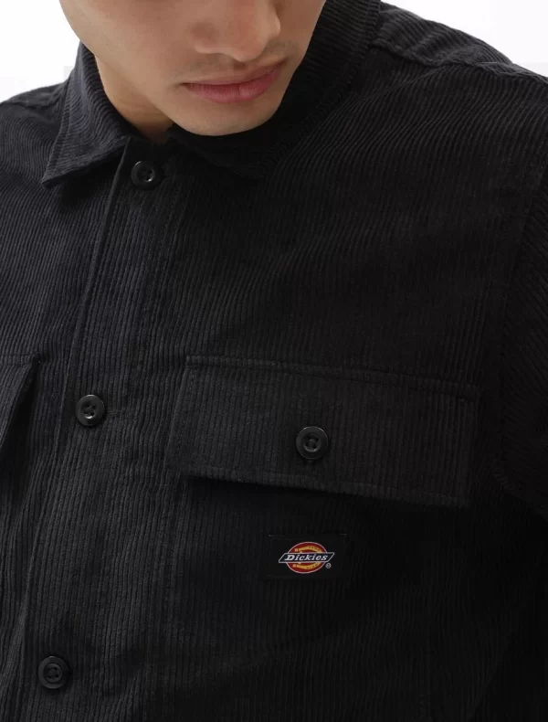 DICKIES - חולצה מכופתרת ארוכה HIGGINSON – D0A4XGQBLK – black – 4