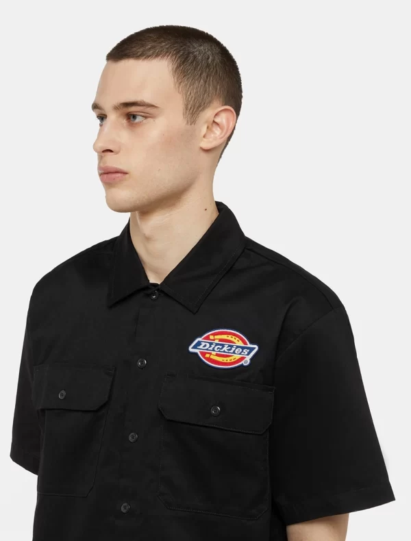 DICKIES - חולצה מכופתרת קצרה CLINTONDALE REC לגברים – D0A4XRRBLK – black – 3