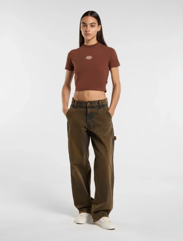 DICKIES - חולצת טי קצרה MAPLE VALLEY – D0A4XPOK47 – brown – 2