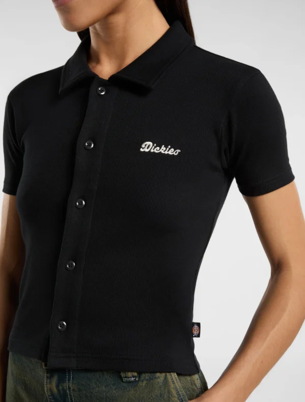 DICKIES - TALLASSE BT חולצת פולו מכופתרת לנשים – D0A4Z8HBLK – black – 3