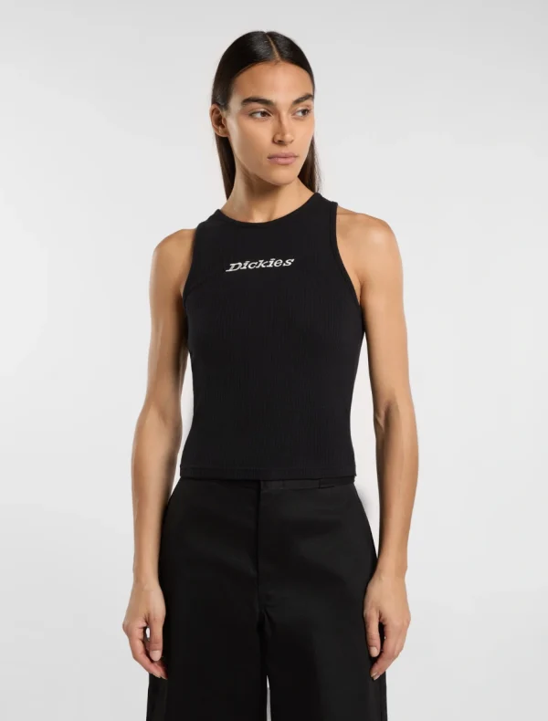DICKIES - ווסט נשים RIB TOP – D0A4Z8NBLK – black – 1