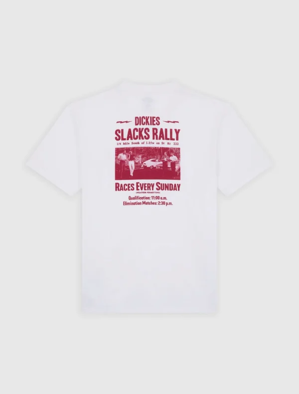 DICKIES - חולצת טי קצרה SLACKS RALLY – D0A4Z8U0WH – white – 7