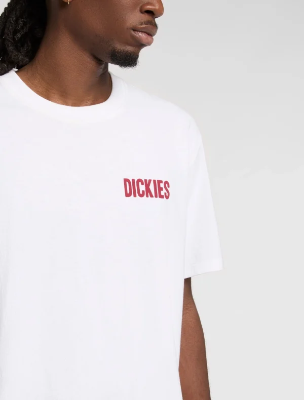 DICKIES - חולצת טי קצרה SLACKS RALLY – D0A4Z8U0WH – white – 3