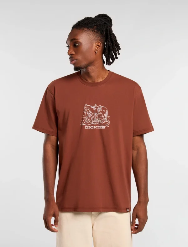 DICKIES - COMPANION CENTER LOGO חולצת טי קצרה – D0A4Z91K47 – brown – 1