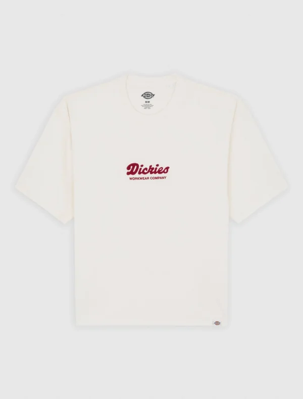DICKIES - חולצת טי קצרה LEWISTOWN EMBRO – D0A4Z94C48 – beige – 4