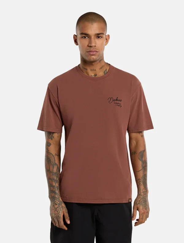 DICKIES - חולצת טי קצרה DICKIES ROPE CHEST LOGO – D0A4Z8WK47 – brown – 1
