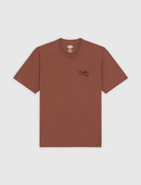 DICKIES - חולצת טי קצרה DICKIES ROPE CHEST LOGO – D0A4Z8WK47 – brown – 3