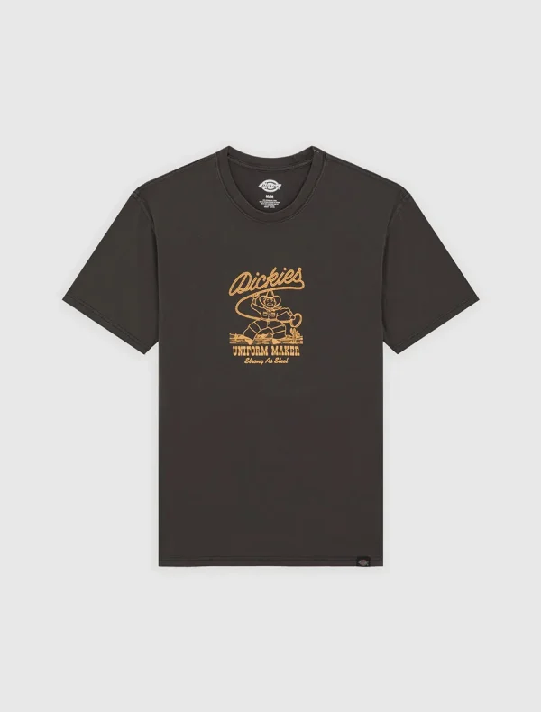 DICKIES - חולצת טי קצרה DICKIES ROPE CENTER LOGO – D0A4Z8YBLK – black – 3