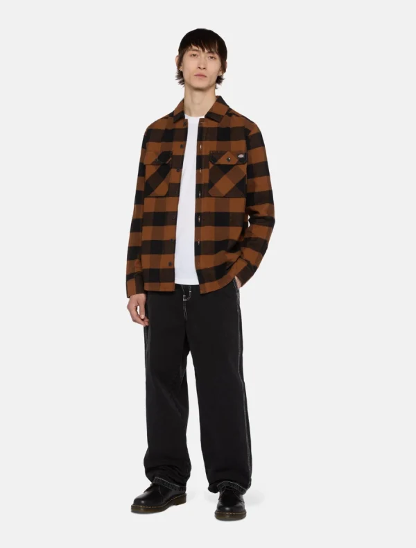 DICKIES - חולצה UNISEX שרוול ארוך NEW SACRAMENTO – D0A4XDZK18 – toffee – 2