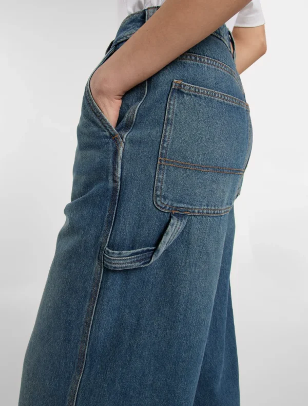 מכנסי ג'ינס נגרים לנשים X LOOSE DENIM CARPENTER PANT