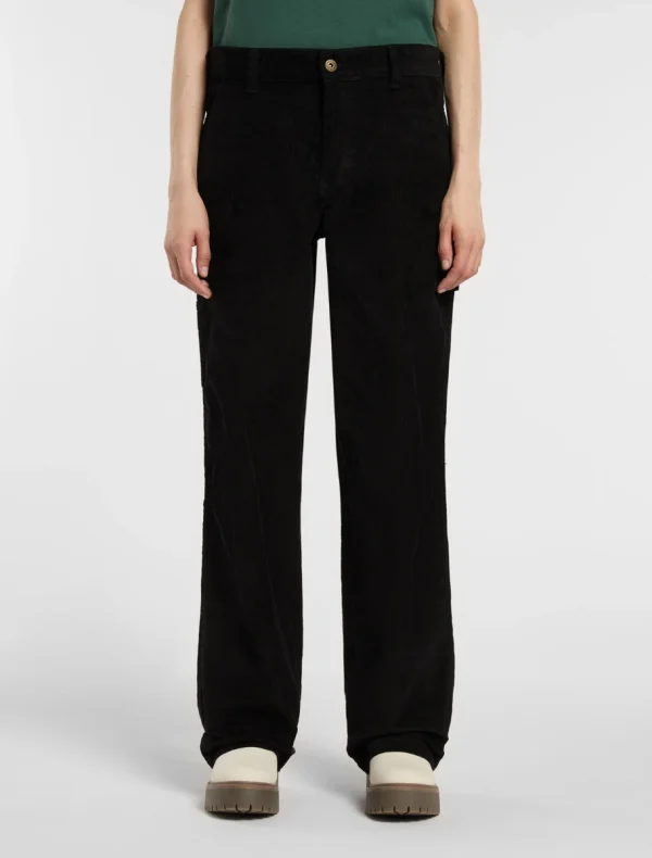 DICKIES - מכנסי נשים CORDUROY CARPENTER – D0A863ZBLK – black – 1