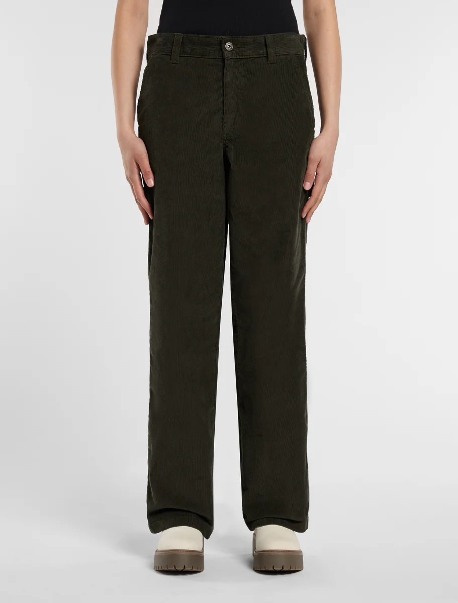 DICKIES - מכנסי נשים CORDUROY CARPENTER – D0A863ZOGX – olive-green – 1