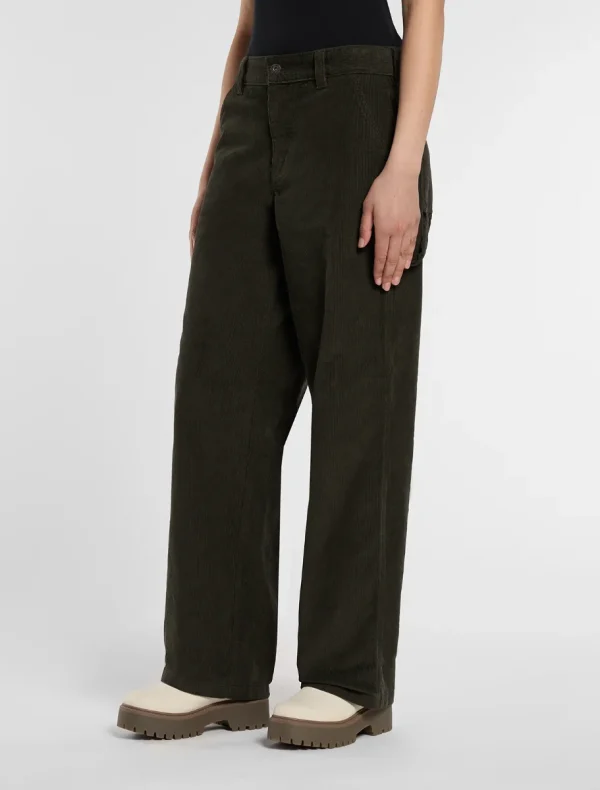 DICKIES - מכנסי נשים CORDUROY CARPENTER – D0A863ZOGX – olive-green – 3