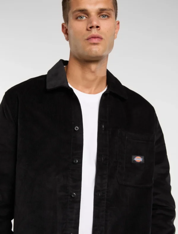 DICKIES - חולצה קורדרוי ארוכה CORDUROY SHIRT – D0A8652BLK – black – 3