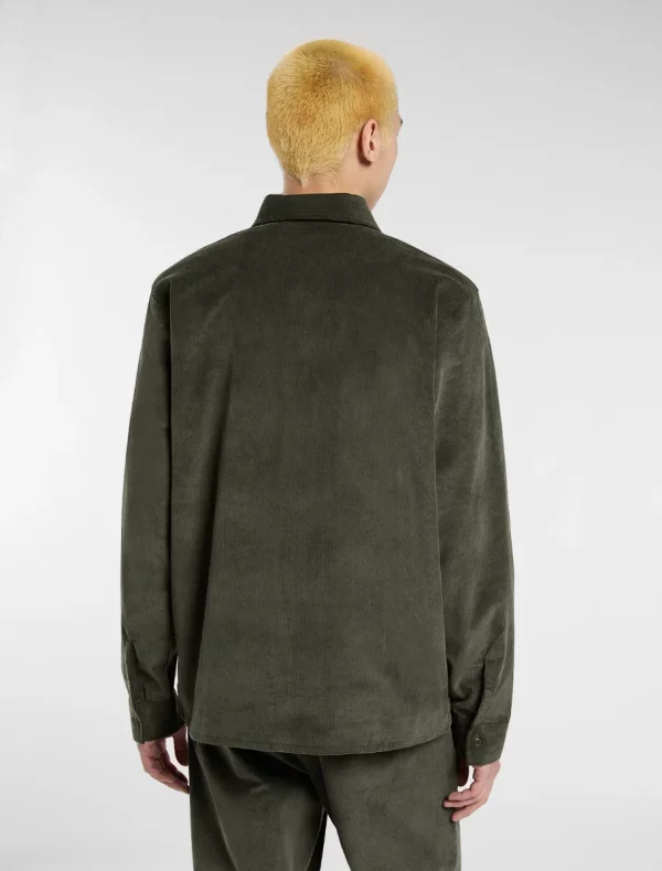DICKIES - חולצה קורדרוי ארוכה CORDUROY SHIRT – D0A8652OGX – olive-green – 1