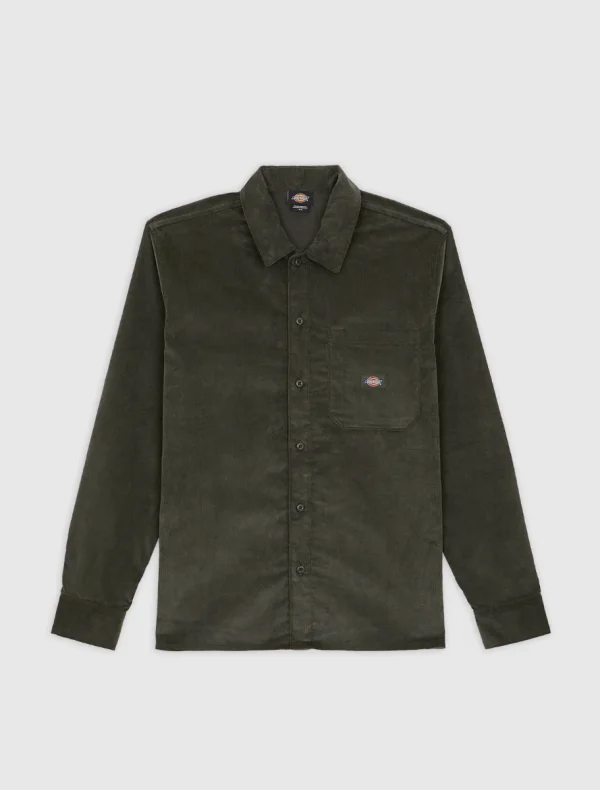 DICKIES - חולצה קורדרוי ארוכה CORDUROY SHIRT – D0A8652OGX – olive-green – 4
