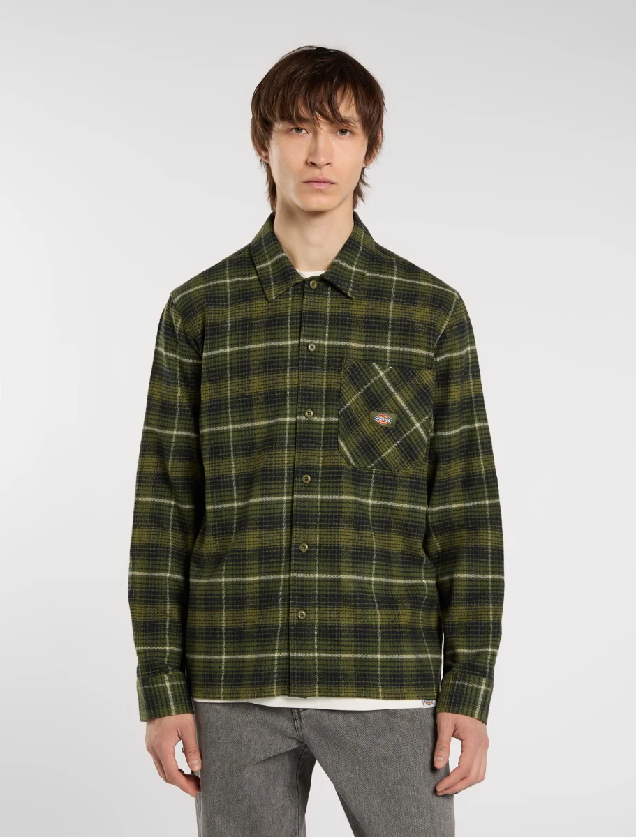 DICKIES - חולצת פלנל ארוכה FOREST CHECK – D0A8653K72 – cypress – 1