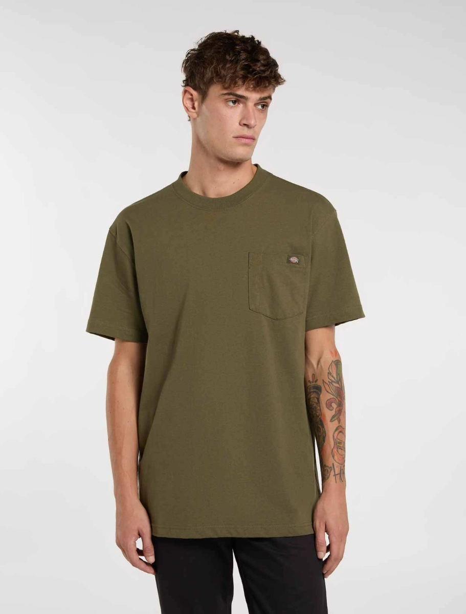 DICKIES - חולצת טי קצרה HEAVYWEIGHT  POCKET  RELAXED – D0WS4500ML – military-green – 1