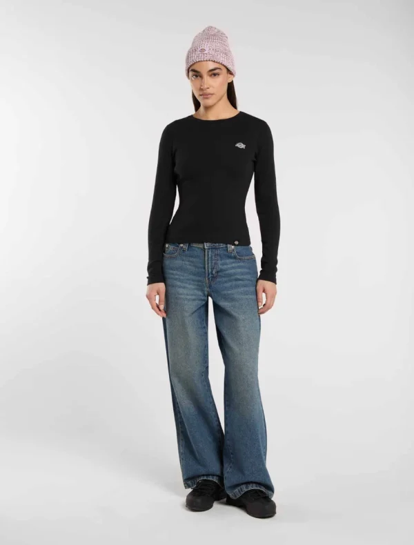 DICKIES - חולצת טי ארוכה נשים GLADEVILLE – D0A87QABLK – black – 2