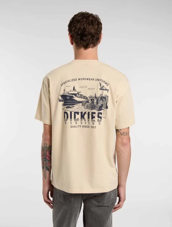 DICKIES - חולצת טי קצרה PELHAM – D0A87QJL17 – wood-ash – 1