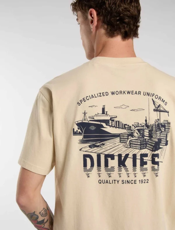 DICKIES - חולצת טי קצרה PELHAM – D0A87QJL17 – wood-ash – 4