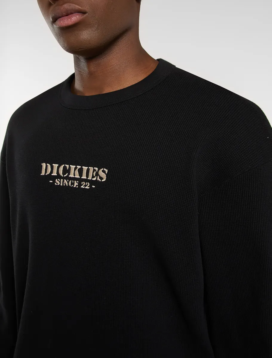 DICKIES - חולצת טי ארוכה DICKIES WAFFLE – D0A87QWBLK – black – 3