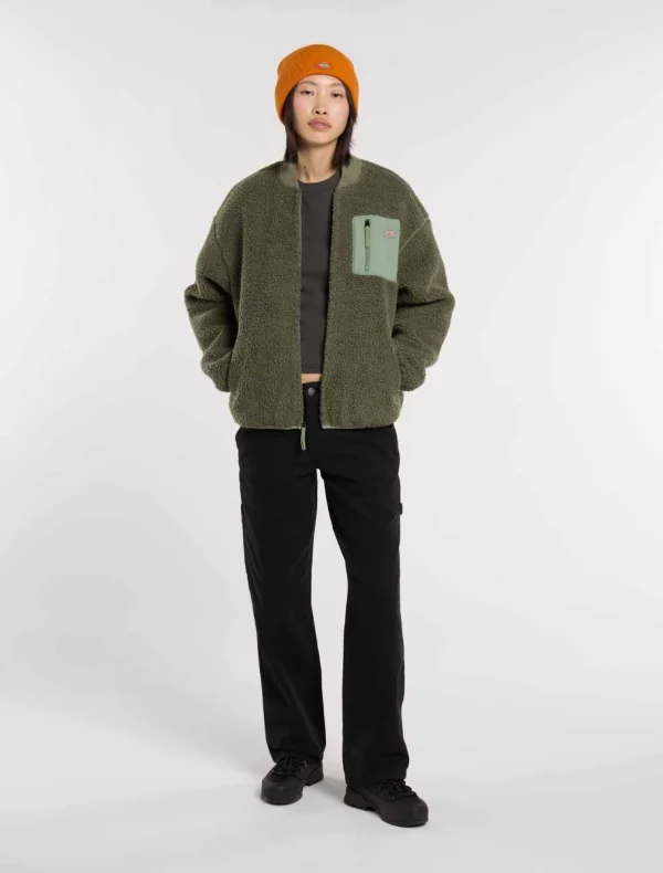 DICKIES - ג'קט נשים CENTRAL SHERPA – D0A88BNL19 – sea-spray – 2