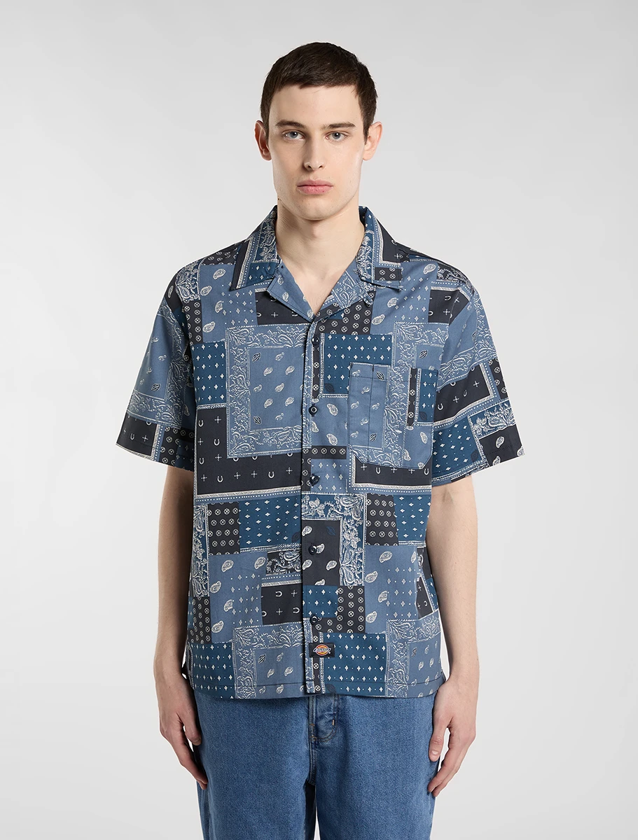 DICKIES - חולצה מכופתרת קצרה GLANDORF – D0A889T0DN – dark-navy – 1
