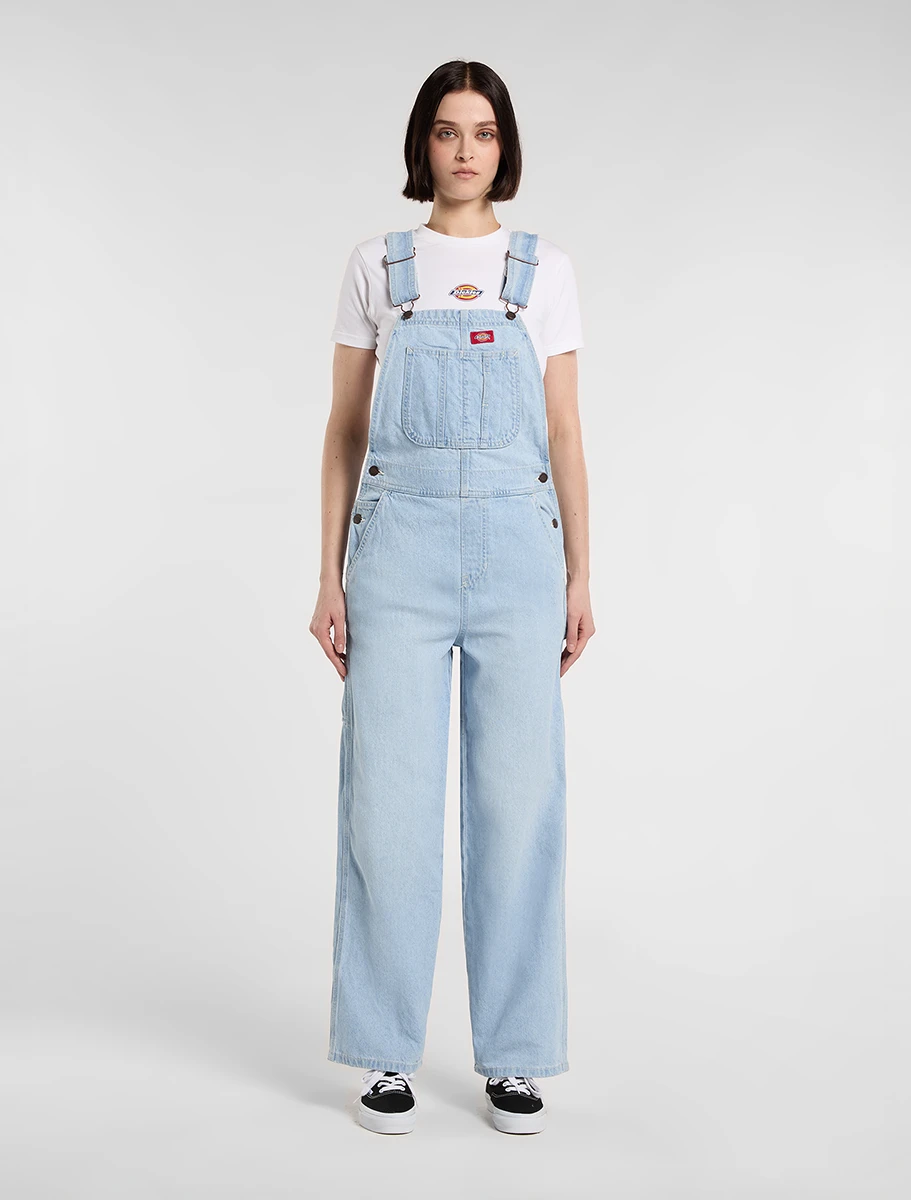 DICKIES - אוברול ג'ינס נשים LOOSE DENIM – D0A88EC0FE – fog-blue – 1